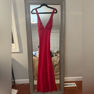 Pepper Mayo long red dress